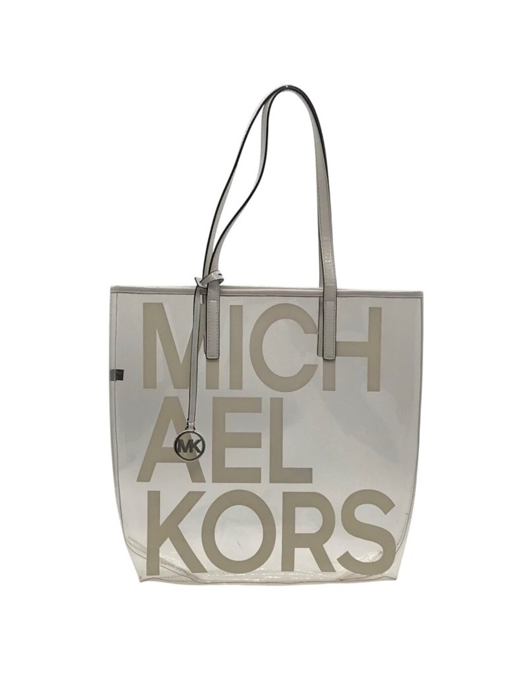Michael Kors Clear Plastic Graphic Logo Print Tote Bag
